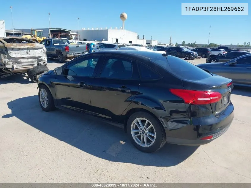 2017 Ford Focus Se VIN: 1FADP3F28HL269662 Lot: 40628999