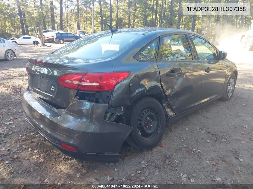 2017 Ford Focus S VIN: 1FADP3E28HL307358 Lot: 40641947