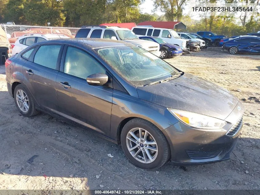 2017 Ford Focus Se VIN: 1FADP3F23HL345644 Lot: 40649742