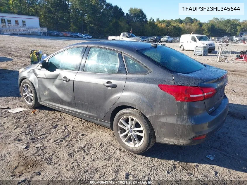 2017 Ford Focus Se VIN: 1FADP3F23HL345644 Lot: 40649742