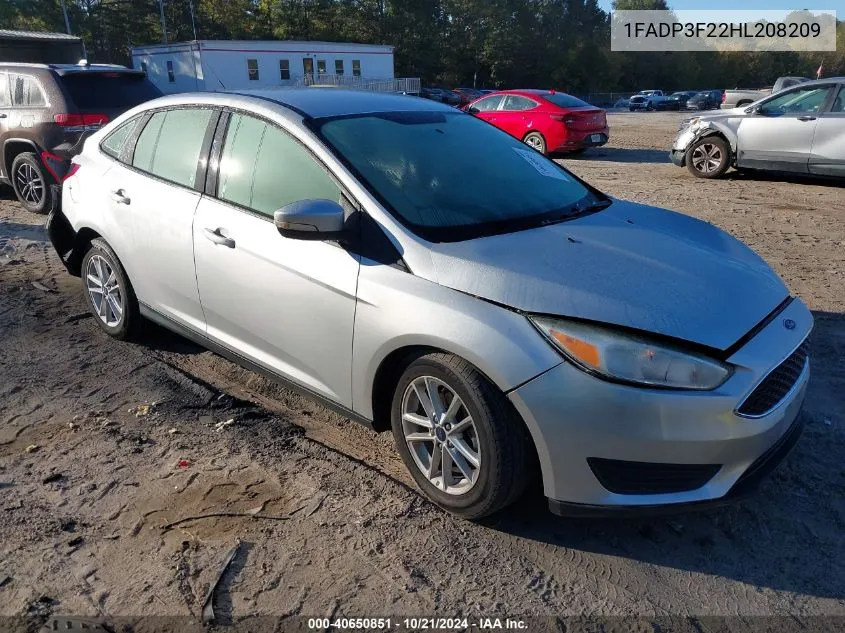 2017 Ford Focus Se VIN: 1FADP3F22HL208209 Lot: 40650851