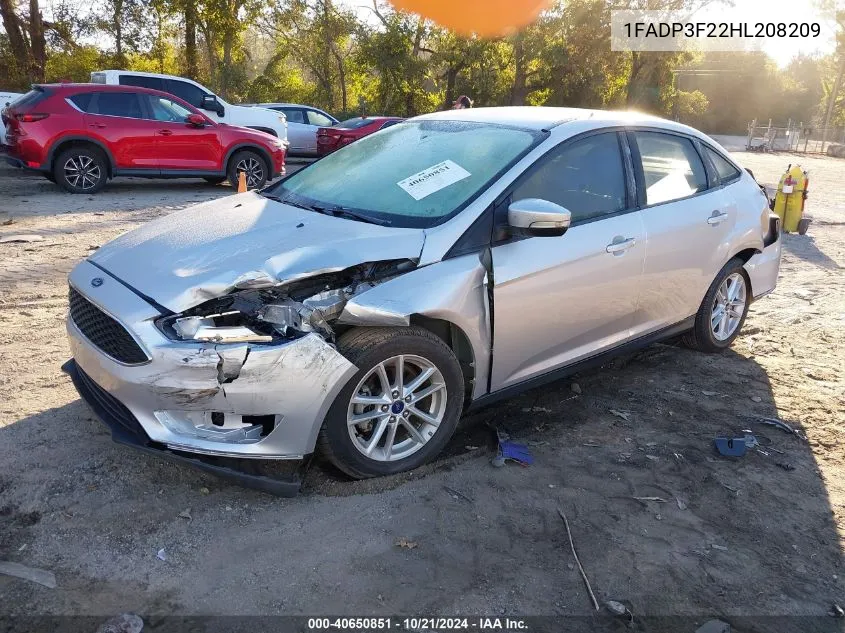 2017 Ford Focus Se VIN: 1FADP3F22HL208209 Lot: 40650851