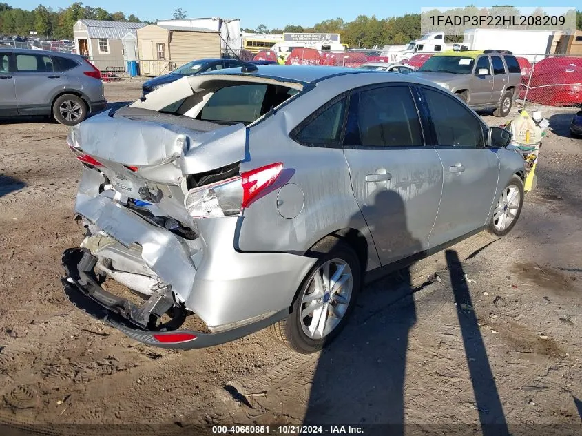 2017 Ford Focus Se VIN: 1FADP3F22HL208209 Lot: 40650851