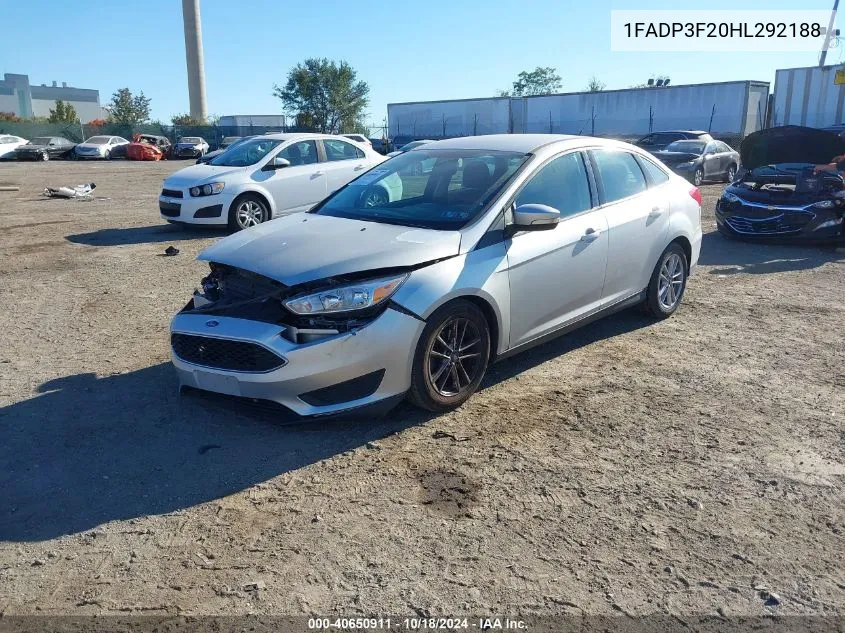 2017 Ford Focus Se VIN: 1FADP3F20HL292188 Lot: 40650911