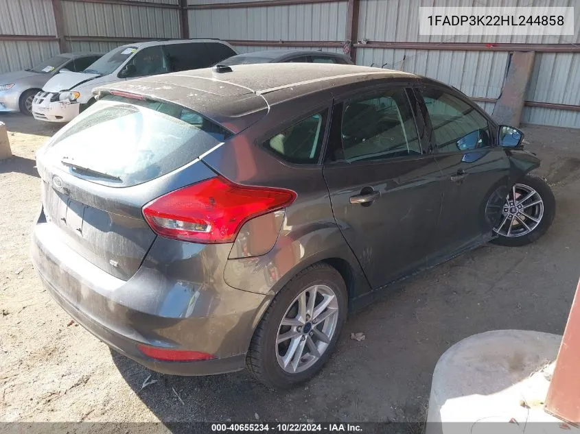 2017 Ford Focus Se VIN: 1FADP3K22HL244858 Lot: 40655234