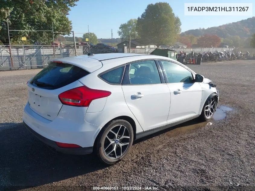 2017 Ford Focus Sel VIN: 1FADP3M21HL311267 Lot: 40660153