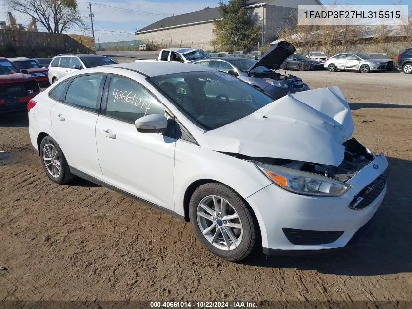 2017 Ford Focus Se VIN: 1FADP3F27HL315515 Lot: 40661014