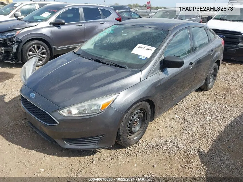 2017 Ford Focus S VIN: 1FADP3E2XHL328731 Lot: 40670860