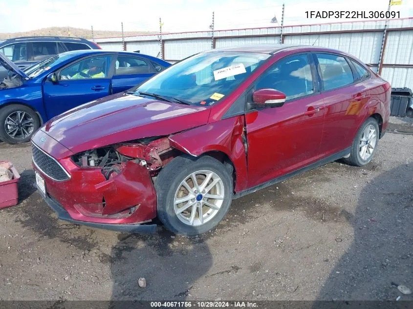 2017 Ford Focus Se VIN: 1FADP3F22HL306091 Lot: 40671756