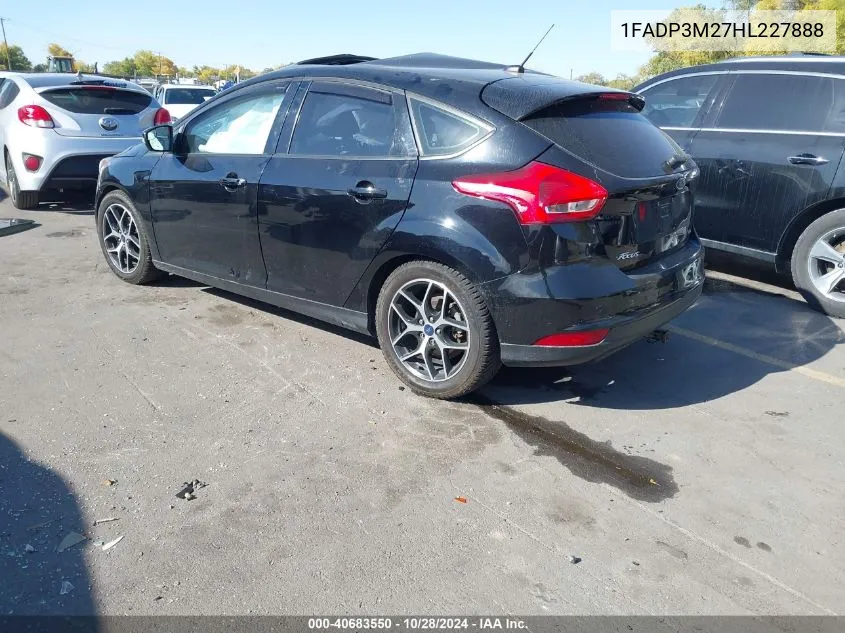 2017 Ford Focus Sel VIN: 1FADP3M27HL227888 Lot: 40683550