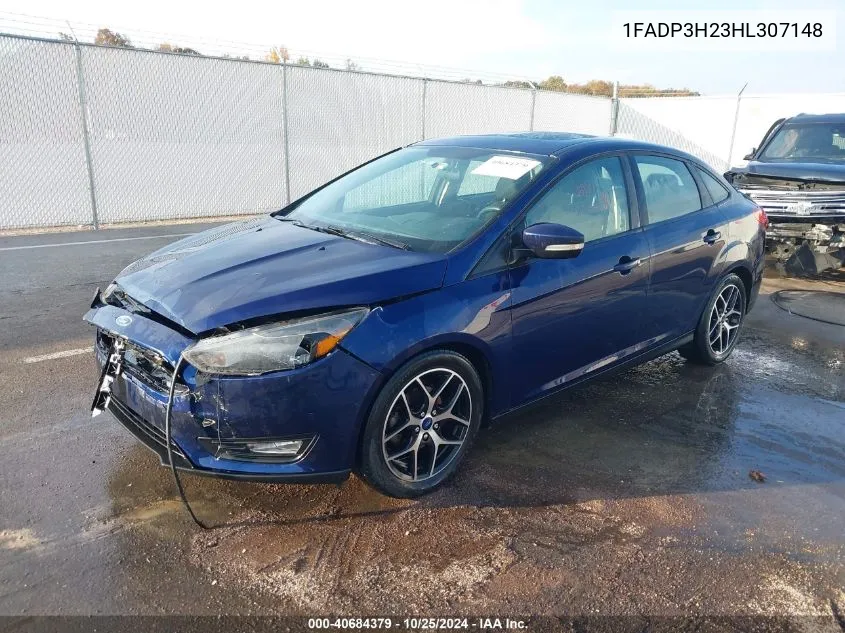 2017 Ford Focus Sel VIN: 1FADP3H23HL307148 Lot: 40684379