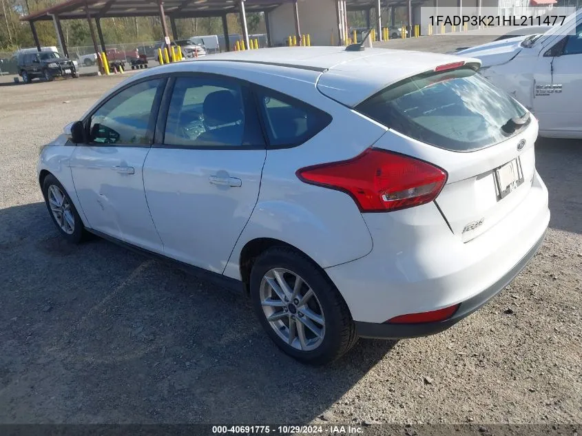 2017 Ford Focus Se VIN: 1FADP3K21HL211477 Lot: 40691775