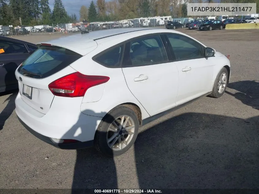 2017 Ford Focus Se VIN: 1FADP3K21HL211477 Lot: 40691775