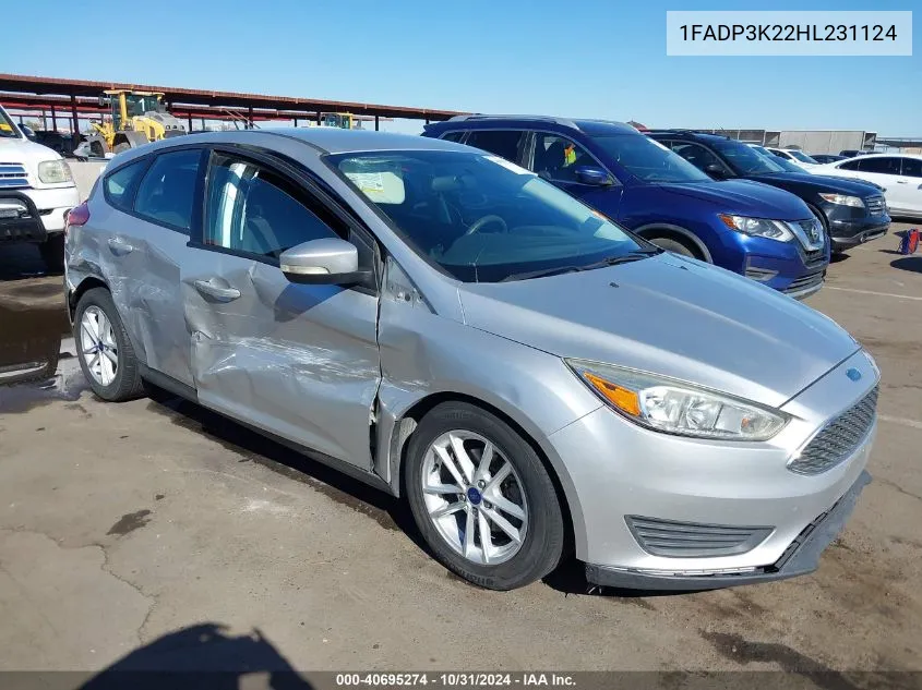 2017 Ford Focus Se VIN: 1FADP3K22HL231124 Lot: 40695274