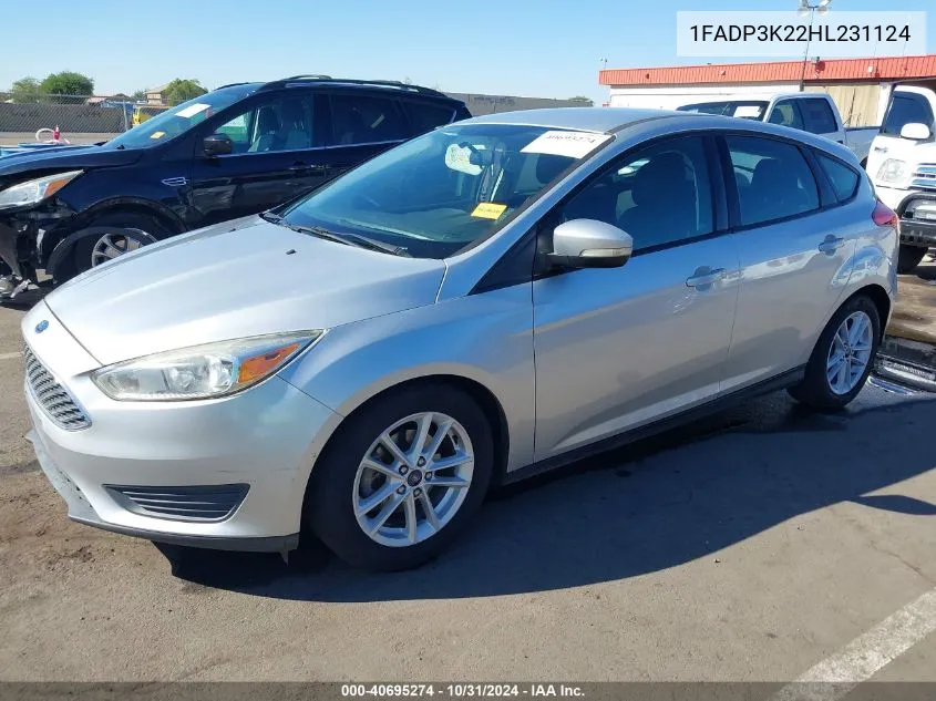 2017 Ford Focus Se VIN: 1FADP3K22HL231124 Lot: 40695274