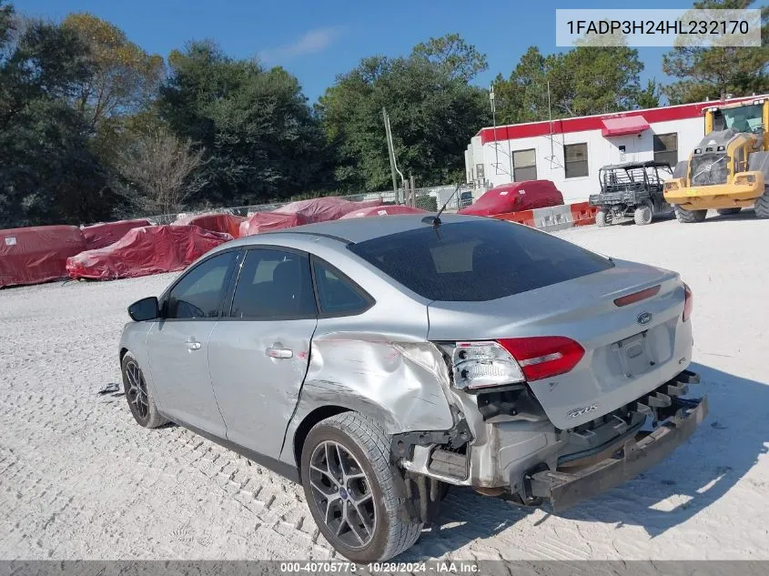 2017 Ford Focus Sel VIN: 1FADP3H24HL232170 Lot: 40705773