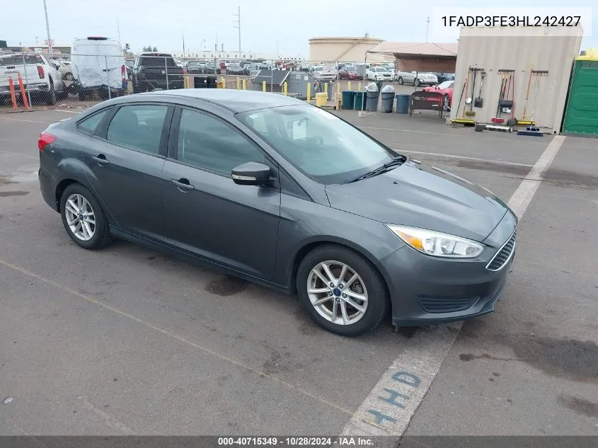 2017 Ford Focus Se VIN: 1FADP3FE3HL242427 Lot: 40715349