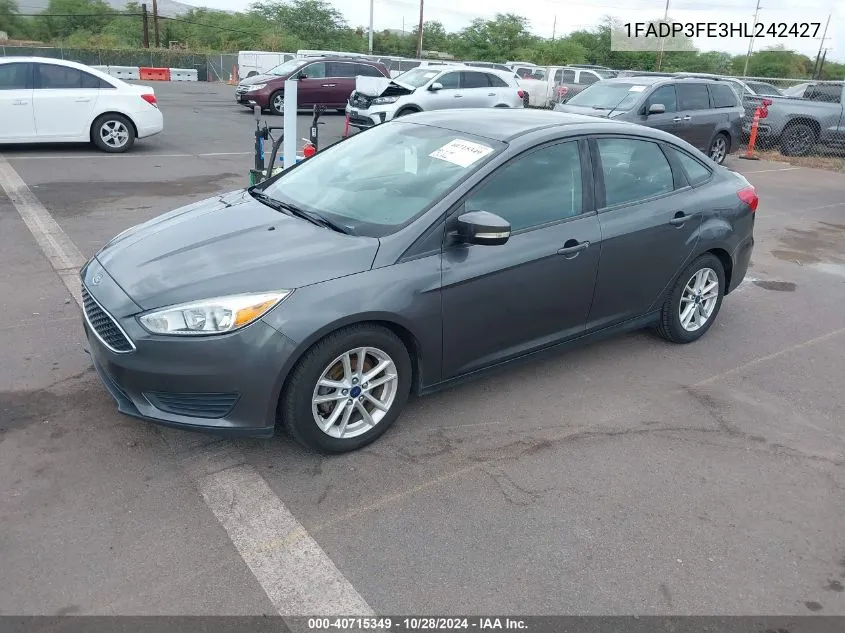 2017 Ford Focus Se VIN: 1FADP3FE3HL242427 Lot: 40715349