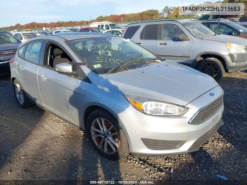 2017 Ford Focus Se VIN: 1FADP3K22HL215683 Lot: 40718722