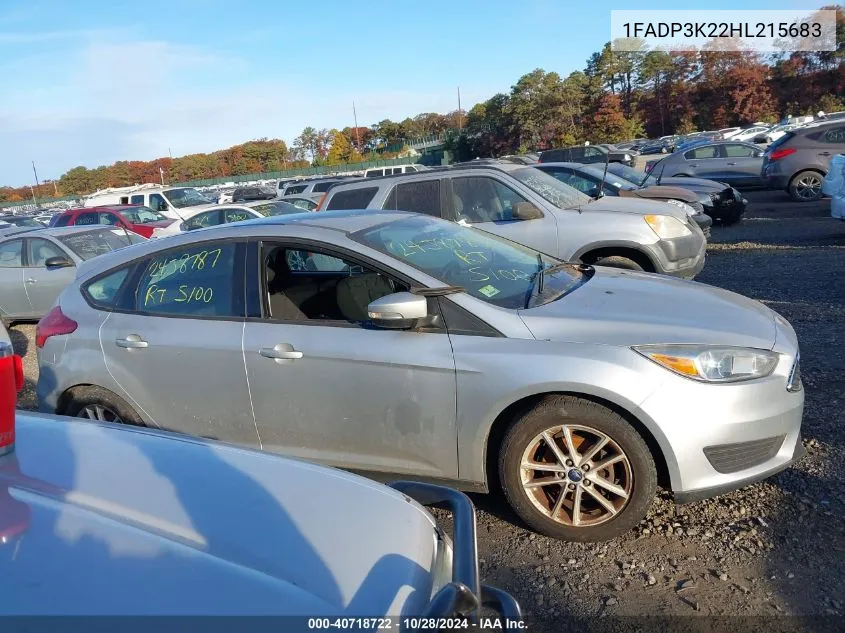 2017 Ford Focus Se VIN: 1FADP3K22HL215683 Lot: 40718722