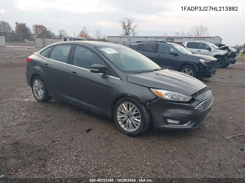 2017 Ford Focus Titanium VIN: 1FADP3J27HL213882 Lot: 40723350