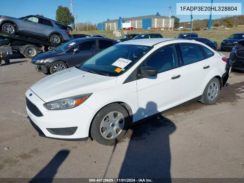 2017 Ford Focus S VIN: 1FADP3E20HL328804 Lot: 40729659