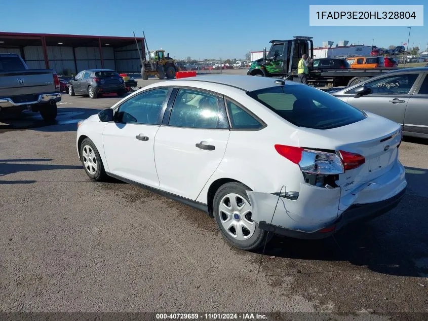 2017 Ford Focus S VIN: 1FADP3E20HL328804 Lot: 40729659