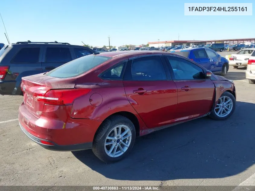 2017 Ford Focus Se VIN: 1FADP3F24HL255161 Lot: 40730883