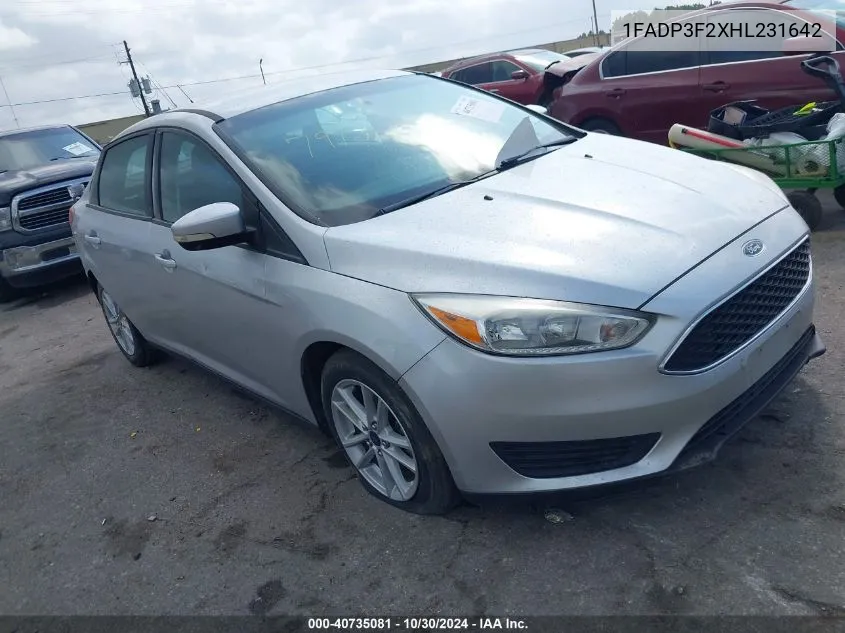 2017 Ford Focus Se VIN: 1FADP3F2XHL231642 Lot: 40735081