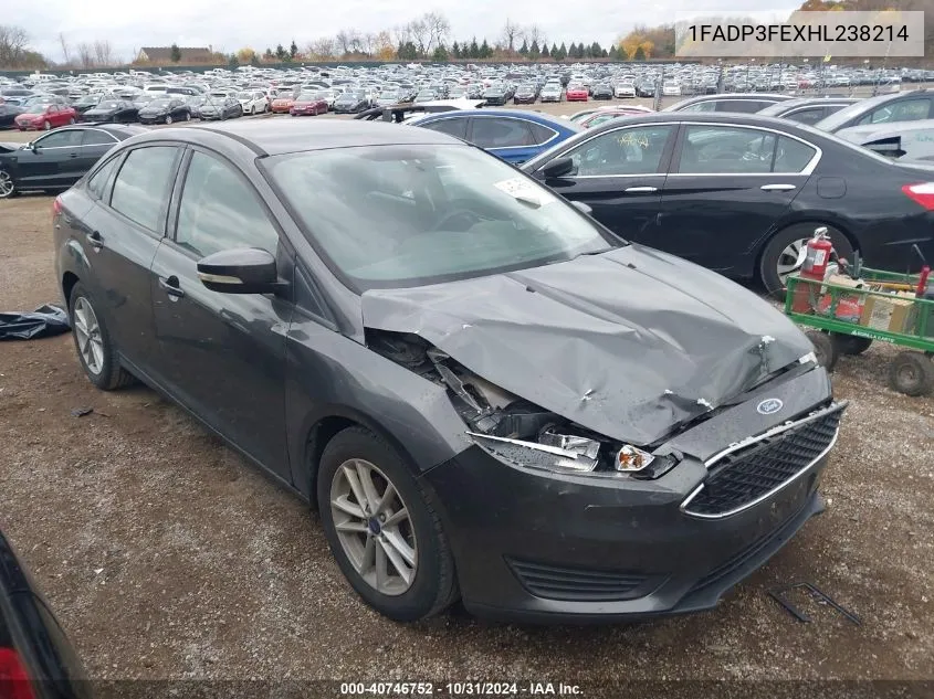 2017 Ford Focus Se VIN: 1FADP3FEXHL238214 Lot: 40746752