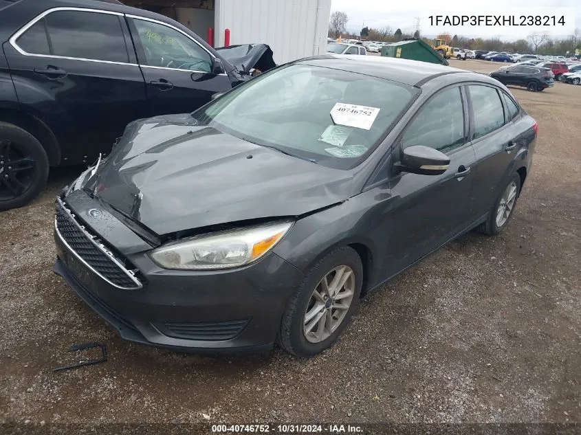 2017 Ford Focus Se VIN: 1FADP3FEXHL238214 Lot: 40746752