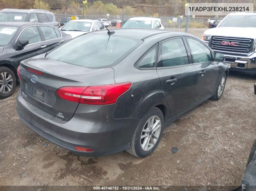 2017 Ford Focus Se VIN: 1FADP3FEXHL238214 Lot: 40746752