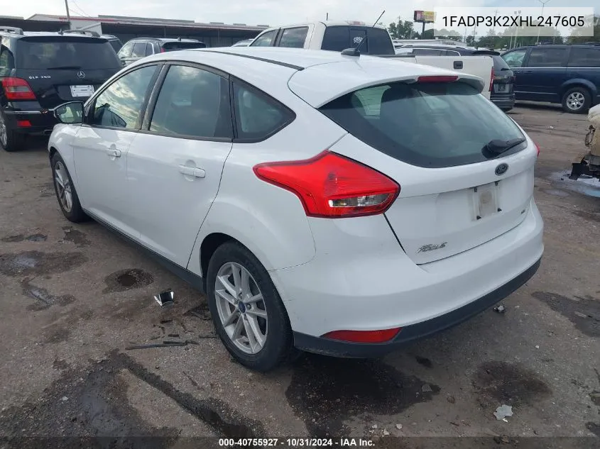 2017 Ford Focus Se VIN: 1FADP3K2XHL247605 Lot: 40755927