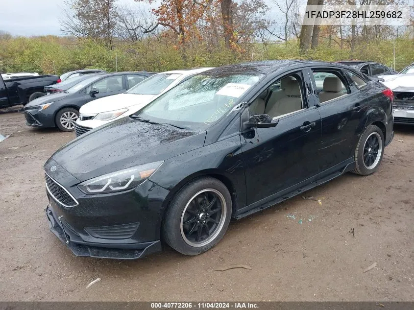 2017 Ford Focus Se VIN: 1FADP3F28HL259682 Lot: 40772206