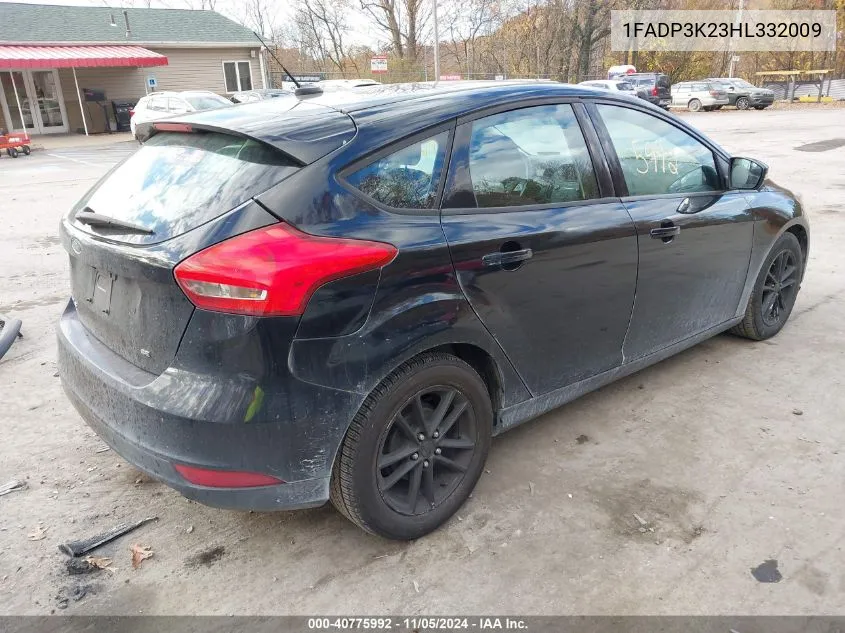 2017 Ford Focus Se VIN: 1FADP3K23HL332009 Lot: 40775992