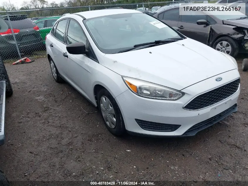 2017 Ford Focus S VIN: 1FADP3E23HL266167 Lot: 40783428