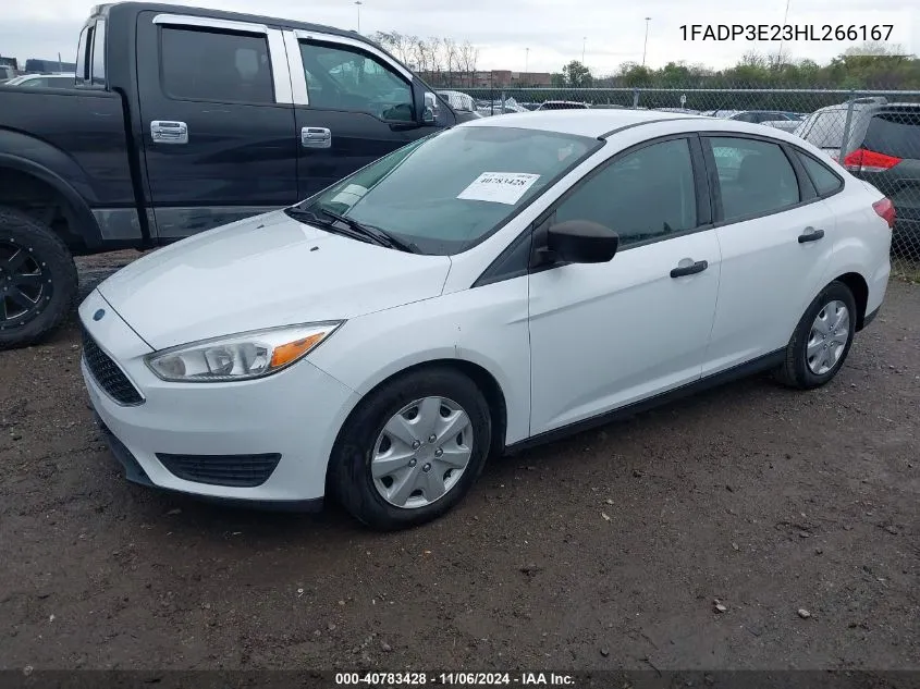 2017 Ford Focus S VIN: 1FADP3E23HL266167 Lot: 40783428