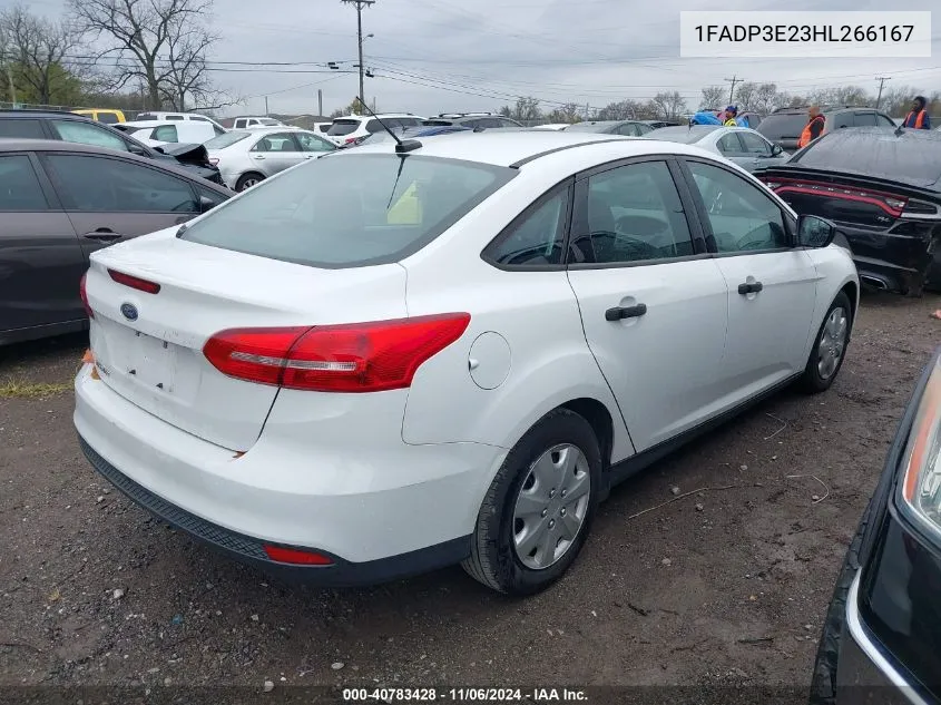 2017 Ford Focus S VIN: 1FADP3E23HL266167 Lot: 40783428