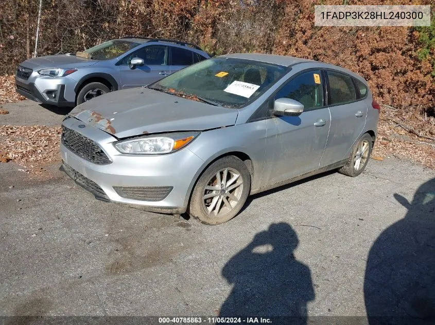 2017 Ford Focus Se VIN: 1FADP3K28HL240300 Lot: 40785863