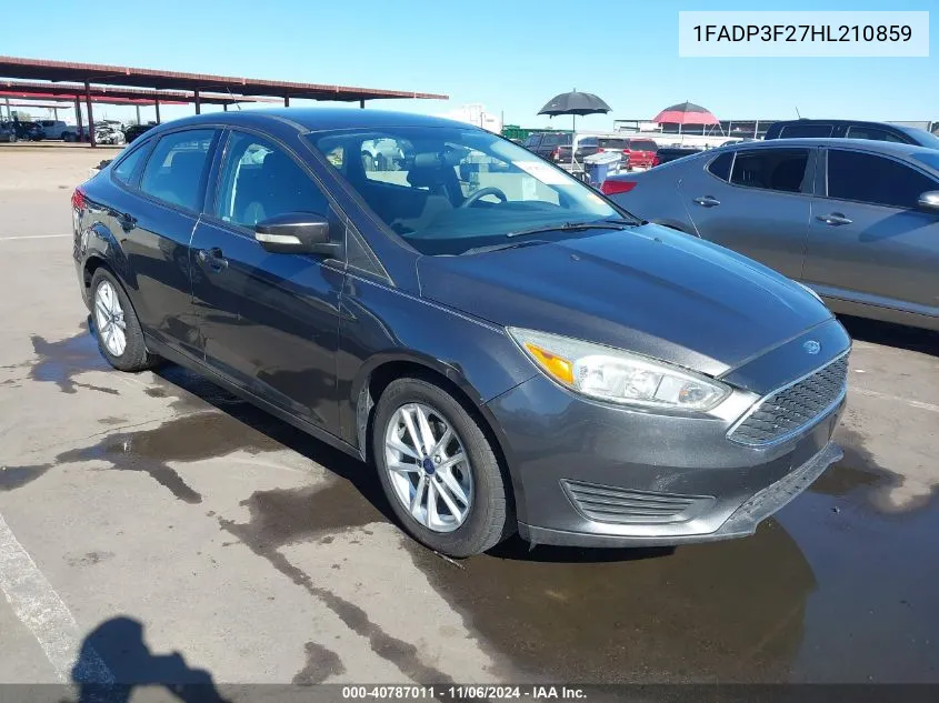 2017 Ford Focus Se VIN: 1FADP3F27HL210859 Lot: 40787011