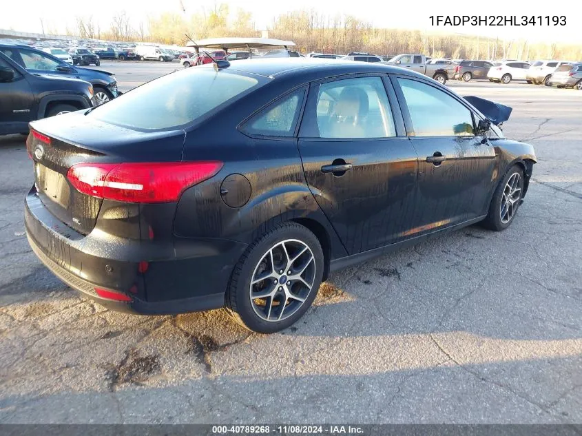 1FADP3H22HL341193 2017 Ford Focus Sel