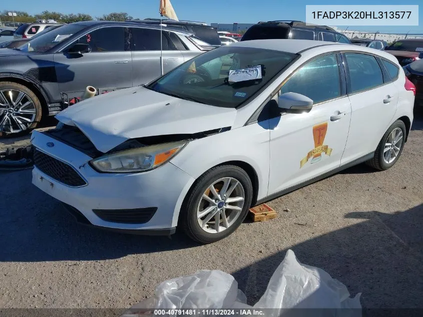 2017 Ford Focus Se VIN: 1FADP3K20HL313577 Lot: 40791481