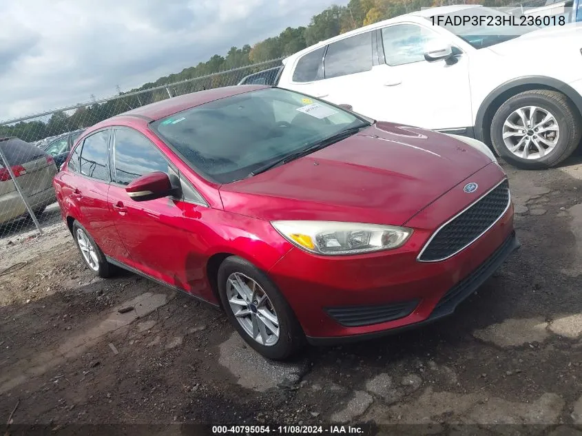 2017 Ford Focus Se VIN: 1FADP3F23HL236018 Lot: 40795054