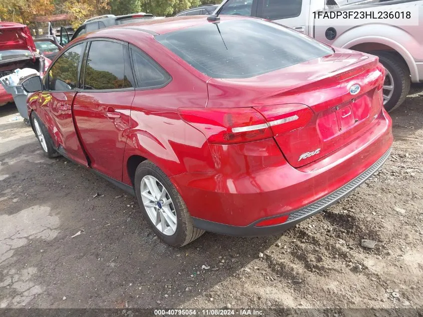 2017 Ford Focus Se VIN: 1FADP3F23HL236018 Lot: 40795054