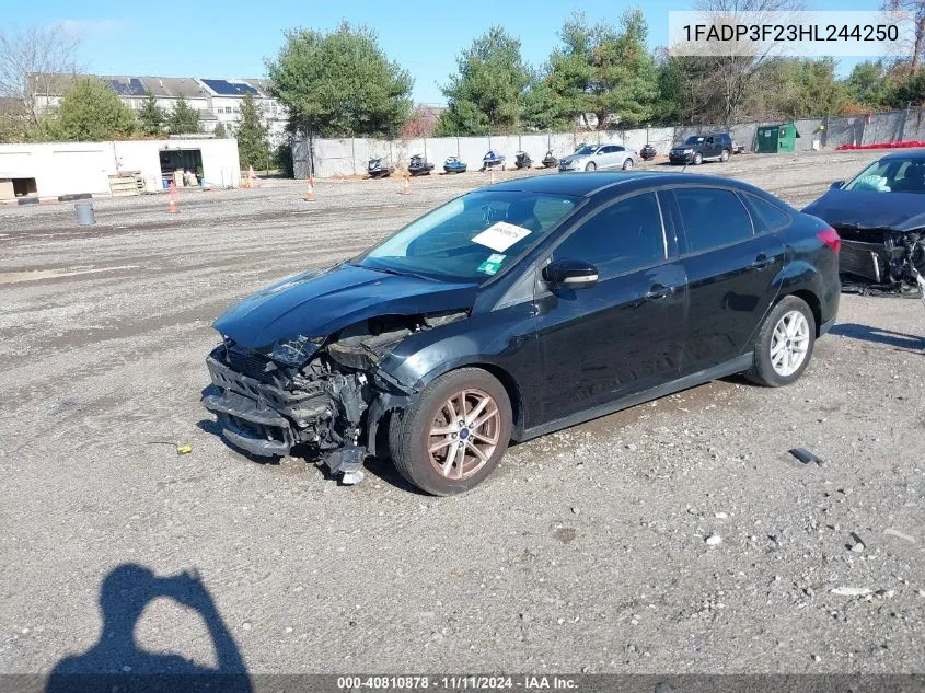 2017 Ford Focus Se VIN: 1FADP3F23HL244250 Lot: 40810878