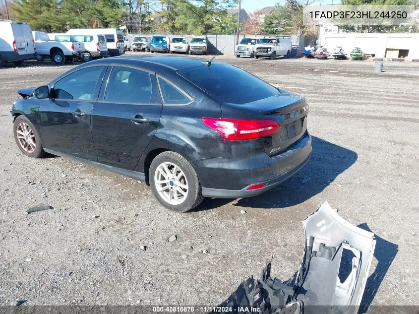 2017 Ford Focus Se VIN: 1FADP3F23HL244250 Lot: 40810878