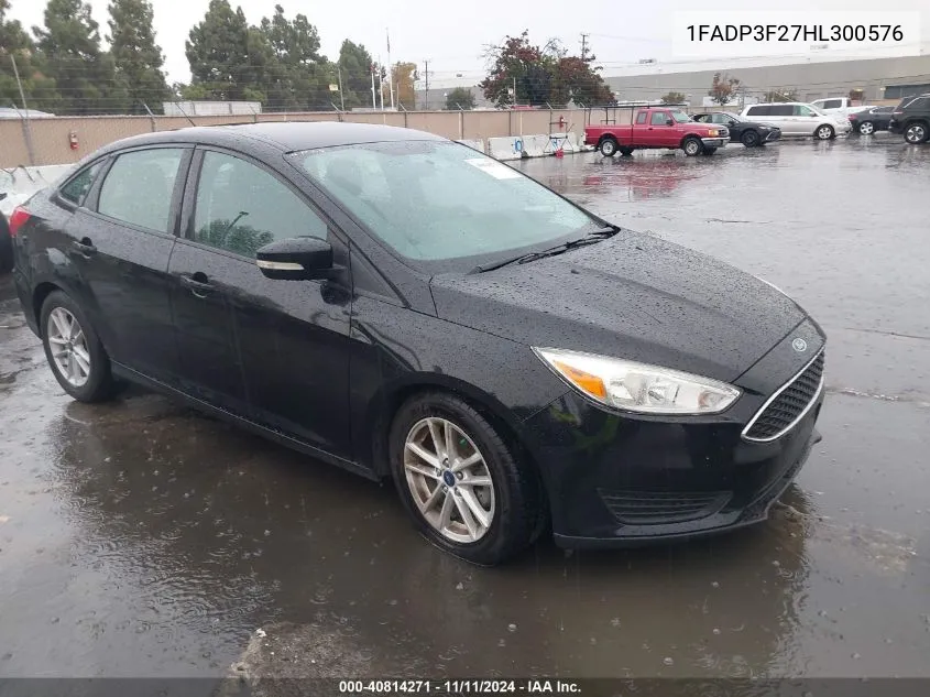 2017 Ford Focus Se VIN: 1FADP3F27HL300576 Lot: 40814271