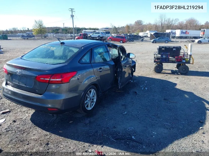 2017 Ford Focus Se VIN: 1FADP3F28HL219294 Lot: 40814505