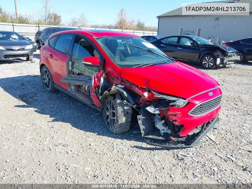 2017 Ford Focus Sel VIN: 1FADP3M24HL213706 Lot: 40815416