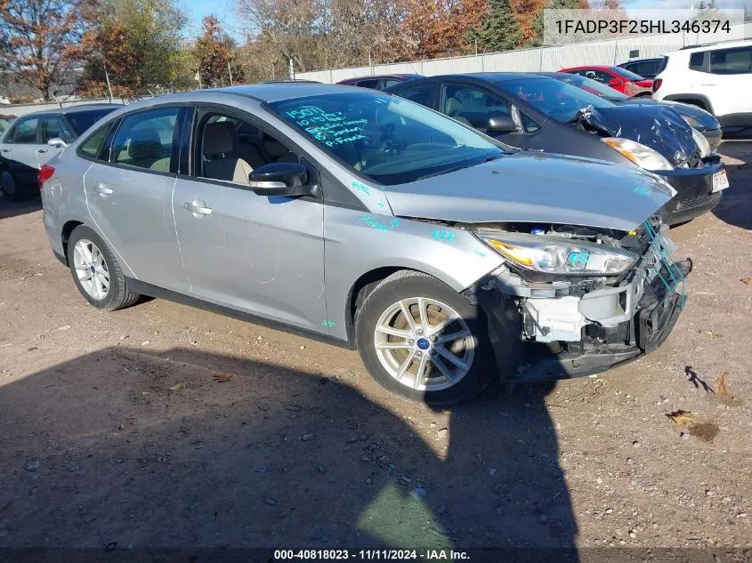 2017 Ford Focus Se VIN: 1FADP3F25HL346374 Lot: 40818023